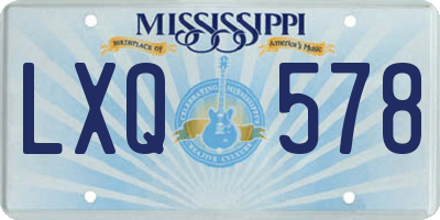MS license plate LXQ578