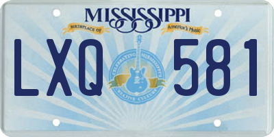 MS license plate LXQ581