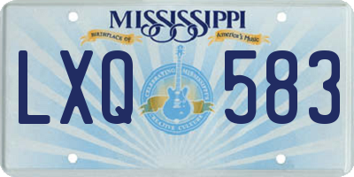 MS license plate LXQ583