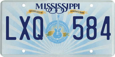 MS license plate LXQ584