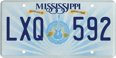 MS license plate LXQ592