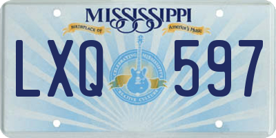 MS license plate LXQ597