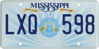 MS license plate LXQ598