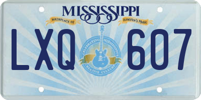 MS license plate LXQ607