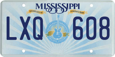 MS license plate LXQ608