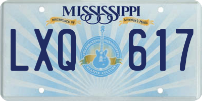 MS license plate LXQ617