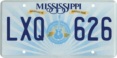 MS license plate LXQ626