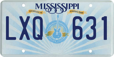 MS license plate LXQ631