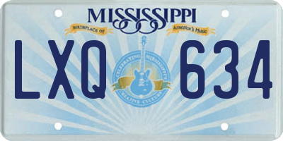MS license plate LXQ634