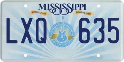 MS license plate LXQ635