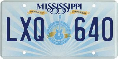 MS license plate LXQ640