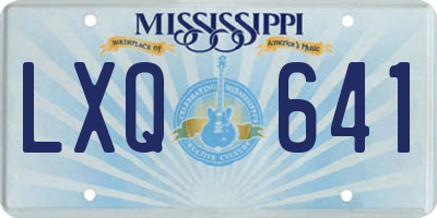 MS license plate LXQ641