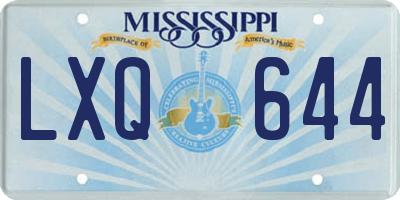 MS license plate LXQ644