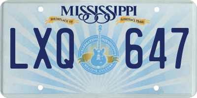 MS license plate LXQ647