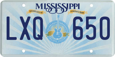 MS license plate LXQ650