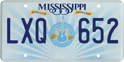 MS license plate LXQ652