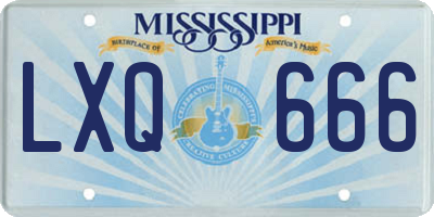 MS license plate LXQ666