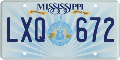 MS license plate LXQ672