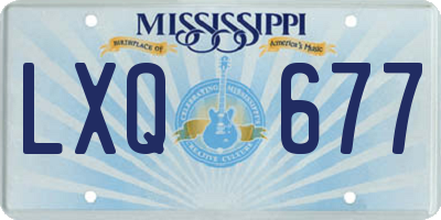 MS license plate LXQ677