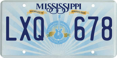 MS license plate LXQ678