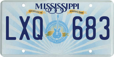 MS license plate LXQ683