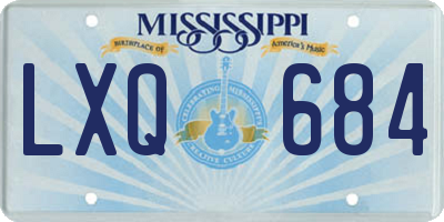 MS license plate LXQ684