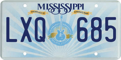 MS license plate LXQ685