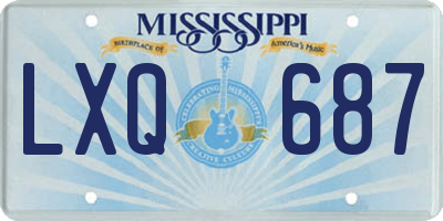 MS license plate LXQ687