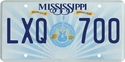 MS license plate LXQ700