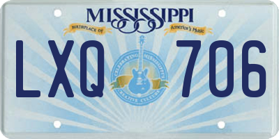 MS license plate LXQ706