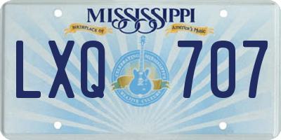 MS license plate LXQ707