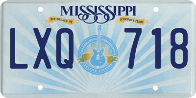 MS license plate LXQ718