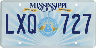 MS license plate LXQ727
