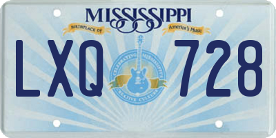 MS license plate LXQ728