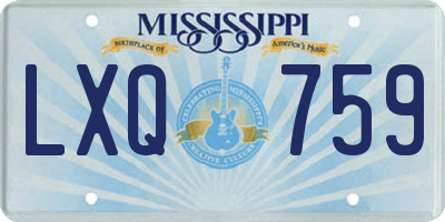 MS license plate LXQ759