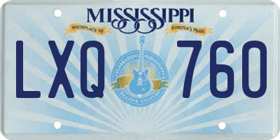 MS license plate LXQ760
