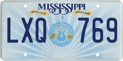 MS license plate LXQ769