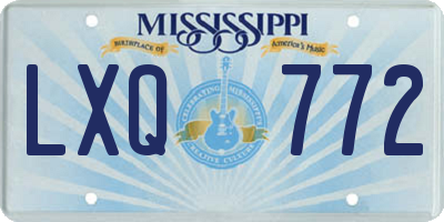 MS license plate LXQ772