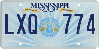 MS license plate LXQ774