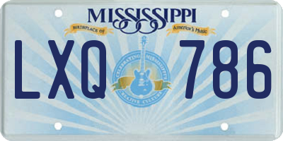 MS license plate LXQ786