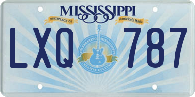 MS license plate LXQ787