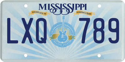 MS license plate LXQ789