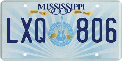 MS license plate LXQ806