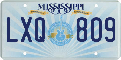 MS license plate LXQ809
