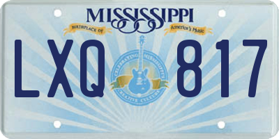 MS license plate LXQ817
