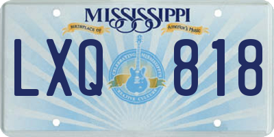 MS license plate LXQ818