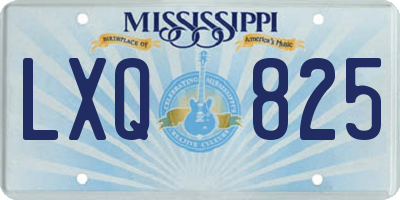 MS license plate LXQ825