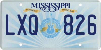 MS license plate LXQ826