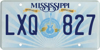 MS license plate LXQ827