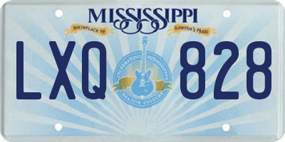 MS license plate LXQ828